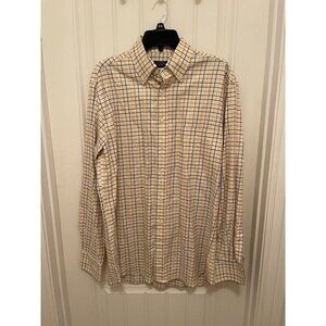 Paul & Shark Yachting Mens Checkered Button-Down Shirt M 100% Cotton Made In Ita